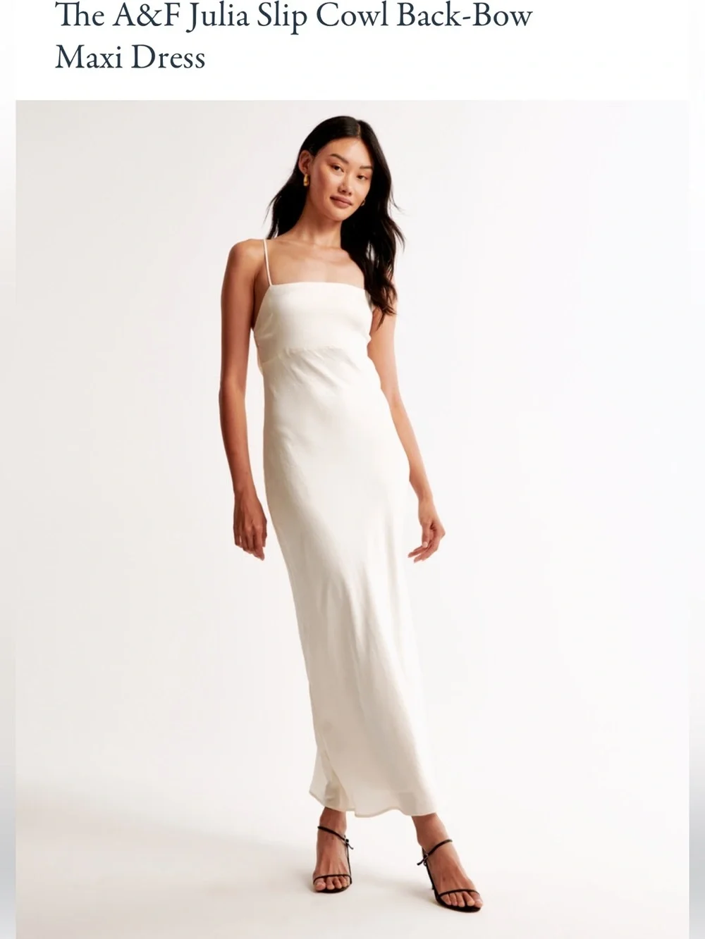 the a&f julia strapless slip maxi dress Women's Bow Detail in Black | Size S featuring a back The A&F Julia Strapless Slip